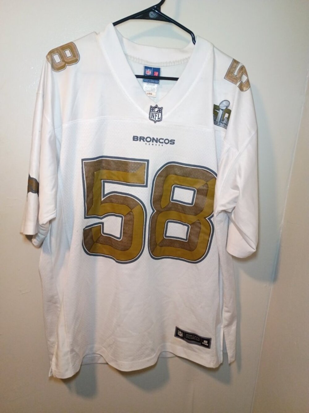Rare Pro Line NFL Players Von Miller 58 Super Bowl 50 Denver Broncos Jersey Sz L